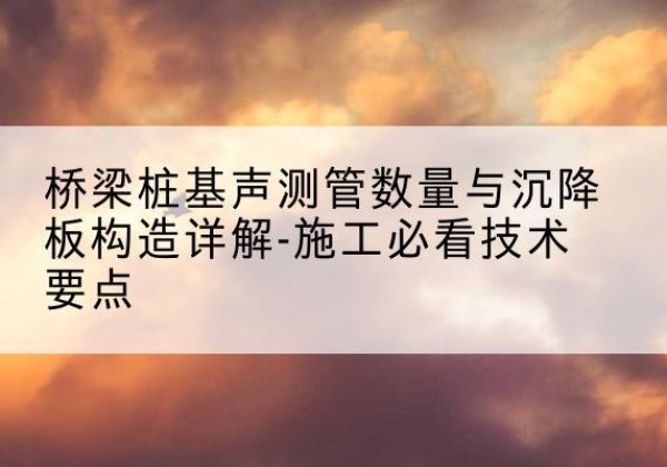 墨脱桩基需要预埋几根声测管？-桥梁桩基声测管数量与沉降板构造详解-施工必看技术要点